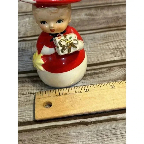 Vintage Christmas Boy Figurine Present Gift Star Japan Polka Dot Top Hat - Picture 8 of 8